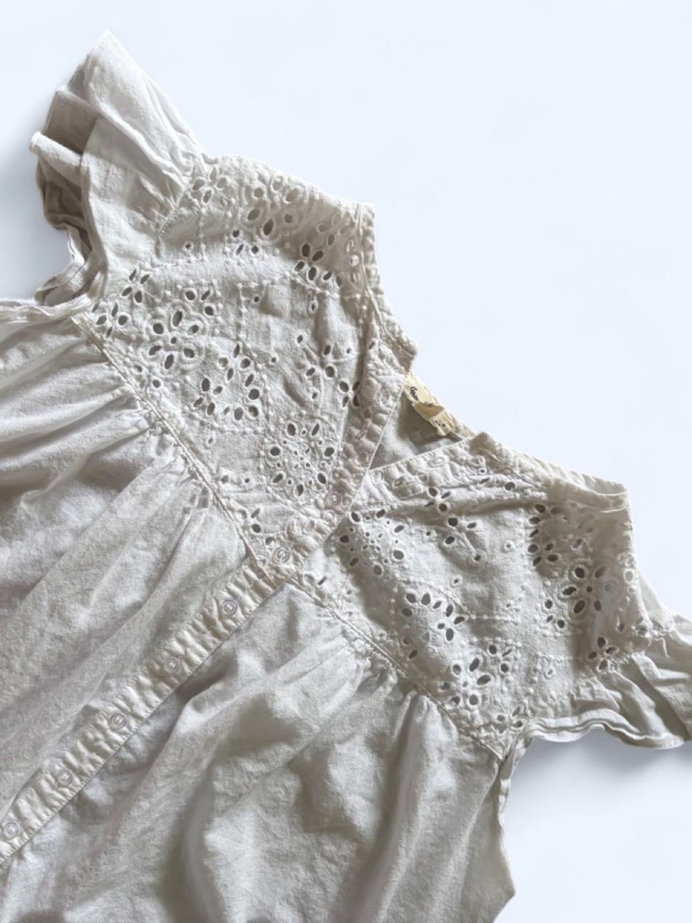 White Button-Front Blouse - Picture 2 of 5